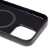 Чехол-накладка для Apple iPhone 15 Pro Max Натуральная кожа (черный) Cellis SM031 SafeMag