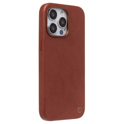 Чехол-накладка для Apple iPhone 15 Pro Max Натуральная кожа (коричневый) Cellis SM031 SafeMag