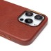 Чехол-накладка для Apple iPhone 15 Pro Max Натуральная кожа (коричневый) Cellis SM031 SafeMag