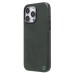 Чехол-накладка для Apple iPhone 15 Pro Max Натуральная кожа (темно-зеленый) Cellis SM031 SafeMag