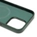Чехол-накладка для Apple iPhone 15 Pro Max Натуральная кожа (темно-зеленый) Cellis SM031 SafeMag