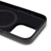 Чехол-накладка для Apple iPhone 15 Pro Натуральная кожа (черный) Cellis SM031 SafeMag
