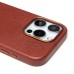 Чехол-накладка для Apple iPhone 15 Pro Натуральная кожа (коричневый) Cellis SM031 SafeMag