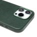 Чехол-накладка для Apple iPhone 16 Pro Max Натуральная кожа (темно-зеленый) Cellis SM031 SafeMag