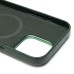 Чехол-накладка для Apple iPhone 16 Pro Max Натуральная кожа (темно-зеленый) Cellis SM031 SafeMag