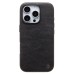 Чехол-накладка для Apple iPhone 16 Pro Натуральная кожа (черный) Cellis SM031 SafeMag