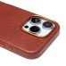 Чехол-накладка для Apple iPhone 16 Pro Натуральная кожа (коричневый) Cellis SM031 SafeMag