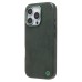 Чехол-накладка для Apple iPhone 16 Pro Натуральная кожа (темно-зеленый) Cellis SM031 SafeMag