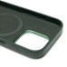 Чехол-накладка для Apple iPhone 16 Pro Натуральная кожа (темно-зеленый) Cellis SM031 SafeMag