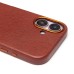 Чехол-накладка для Apple iPhone 16 Натуральная кожа (коричневый) Cellis SM031 SafeMag