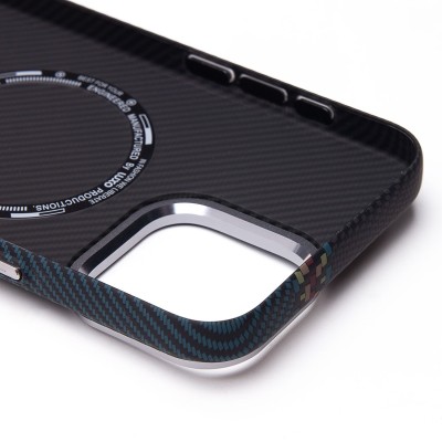Чехол-накладка для Apple iPhone 15 Pro Max - (121) (тех. уп.) (черный/синий) Luxo Creative PC