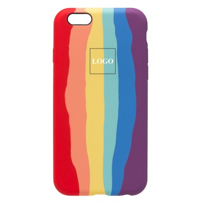 Чехол-накладка для Apple iPhone 6S (радужный) [ORG] Soft Touch