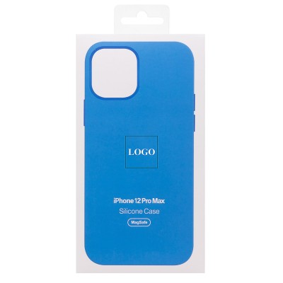 Чехол-накладка для Apple iPhone 12 Pro Max (голубой) ORG Silicone Case SafeMag с анимацией