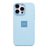 Чехол-накладка для Apple iPhone 15 Pro Max (голубой) ORG Silicone Case SafeMag с анимацией
