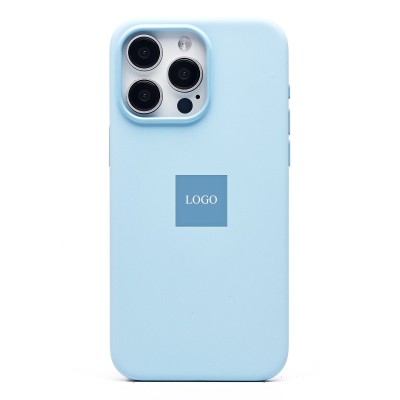 Чехол-накладка для Apple iPhone 15 Pro Max (голубой) ORG Silicone Case SafeMag с анимацией