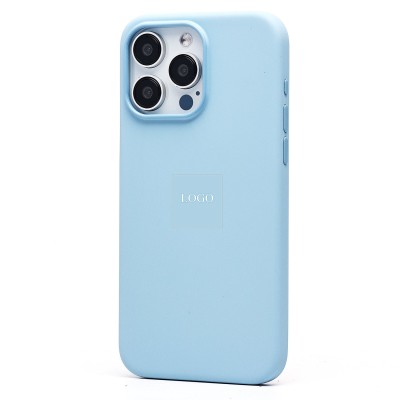 Чехол-накладка для Apple iPhone 15 Pro Max (голубой) ORG Silicone Case SafeMag с анимацией