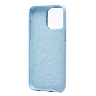 Чехол-накладка для Apple iPhone 15 Pro Max (голубой) ORG Silicone Case SafeMag с анимацией