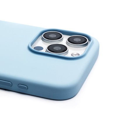 Чехол-накладка для Apple iPhone 15 Pro Max (голубой) ORG Silicone Case SafeMag с анимацией
