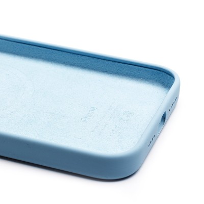 Чехол-накладка для Apple iPhone 15 Pro Max (голубой) ORG Silicone Case SafeMag с анимацией