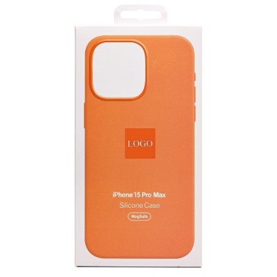 Чехол-накладка для Apple iPhone 15 Pro Max (апельсиновый щербет) ORG Silicone Case SafeMag с анимацией