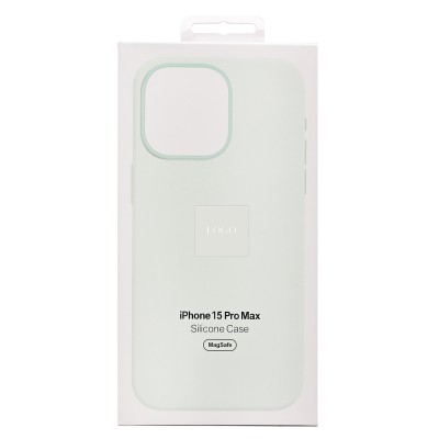 Чехол-накладка для Apple iPhone 15 Pro Max (нежный мятный) ORG Silicone Case SafeMag с анимацией
