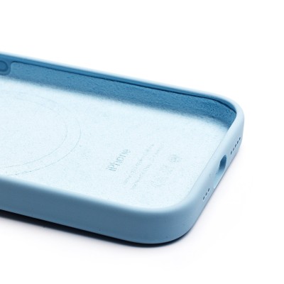 Чехол-накладка для Apple iPhone 15 Pro (голубой) ORG Silicone Case SafeMag с анимацией