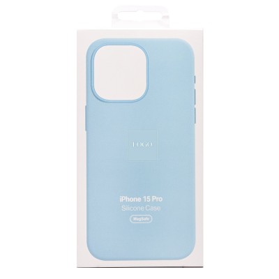 Чехол-накладка для Apple iPhone 15 Pro (голубой) ORG Silicone Case SafeMag с анимацией