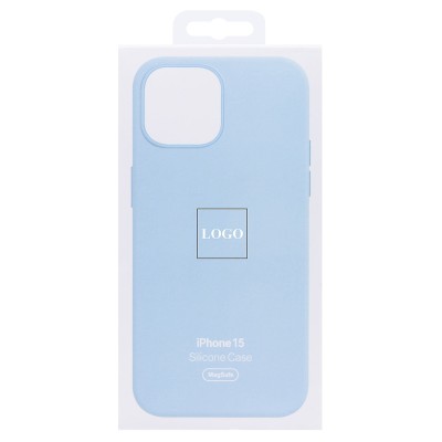 Чехол-накладка для Apple iPhone 15 (голубой) ORG Silicone Case SafeMag с анимацией