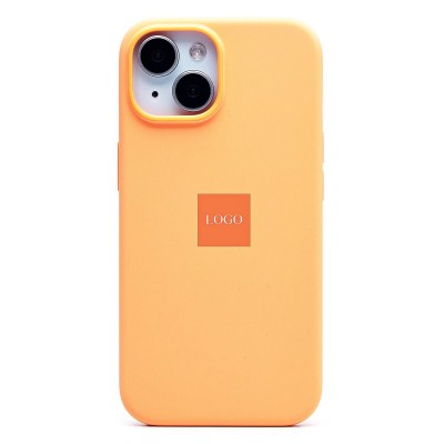 Чехол-накладка для Apple iPhone 15 (апельсиновый щербет) ORG Silicone Case SafeMag с анимацией