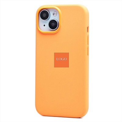 Чехол-накладка для Apple iPhone 15 (апельсиновый щербет) ORG Silicone Case SafeMag с анимацией