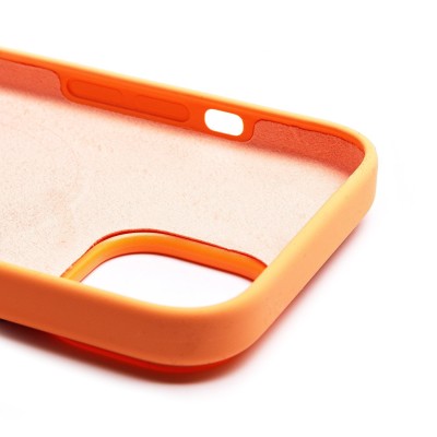 Чехол-накладка для Apple iPhone 15 (апельсиновый щербет) ORG Silicone Case SafeMag с анимацией