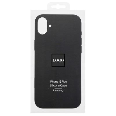 Чехол-накладка для Apple iPhone 16 Plus (черный) ORG Silicone Case SafeMag с анимацией