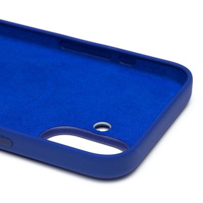 Чехол-накладка для Apple iPhone 16 Plus (бриллиантовый синий) ORG Silicone Case SafeMag с анимацией