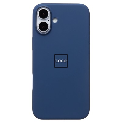Чехол-накладка для Apple iPhone 16 Plus (темно-синий) ORG Silicone Case SafeMag с анимацией