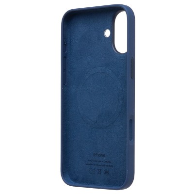 Чехол-накладка для Apple iPhone 16 Plus (темно-синий) ORG Silicone Case SafeMag с анимацией