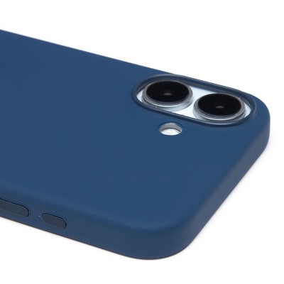 Чехол-накладка для Apple iPhone 16 Plus (темно-синий) ORG Silicone Case SafeMag с анимацией