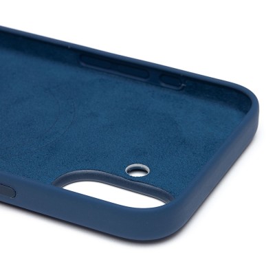 Чехол-накладка для Apple iPhone 16 Plus (темно-синий) ORG Silicone Case SafeMag с анимацией