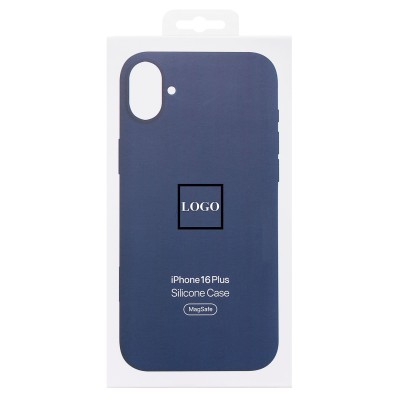 Чехол-накладка для Apple iPhone 16 Plus (темно-синий) ORG Silicone Case SafeMag с анимацией