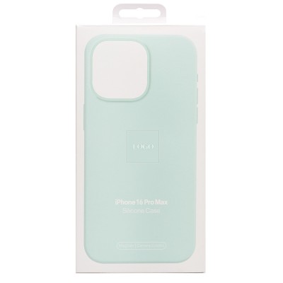 Чехол-накладка для Apple iPhone 16 Pro Max (аквамарин) ORG Silicone Case SafeMag с анимацией