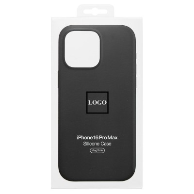 Чехол-накладка для Apple iPhone 16 Pro Max (черный) ORG Silicone Case SafeMag с анимацией