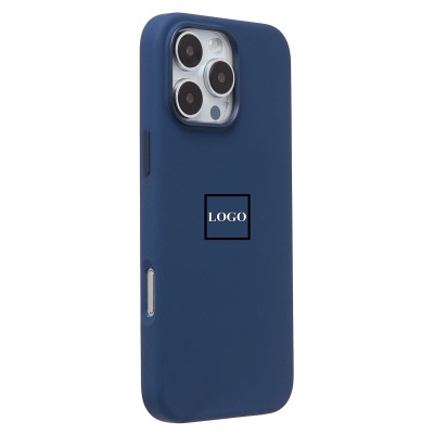 Чехол-накладка для Apple iPhone 16 Pro Max (темно-синий) ORG Silicone Case SafeMag с анимацией