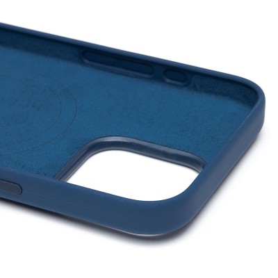 Чехол-накладка для Apple iPhone 16 Pro Max (темно-синий) ORG Silicone Case SafeMag с анимацией