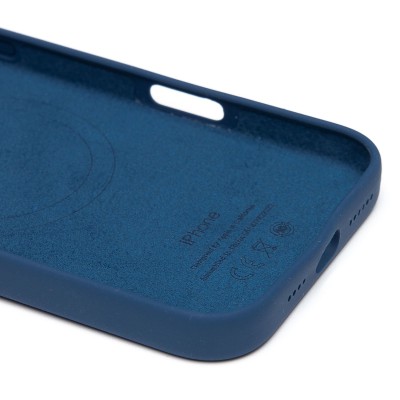 Чехол-накладка для Apple iPhone 16 Pro Max (темно-синий) ORG Silicone Case SafeMag с анимацией