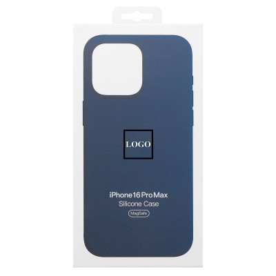 Чехол-накладка для Apple iPhone 16 Pro Max (джинсовый синий) ORG Silicone Case SafeMag с анимацией