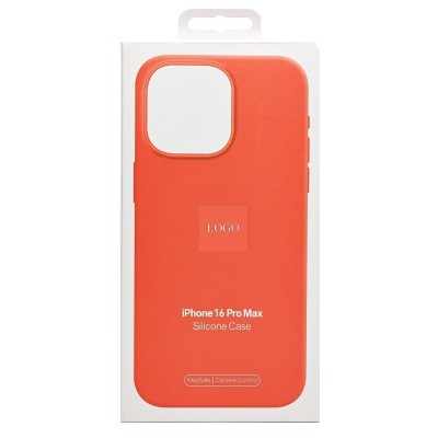 Чехол-накладка для Apple iPhone 16 Pro Max (мандариновый) ORG Silicone Case SafeMag с анимацией