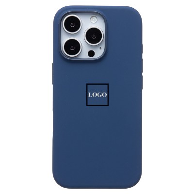 Чехол-накладка для Apple iPhone 16 Pro (темно-синий) ORG Silicone Case SafeMag с анимацией