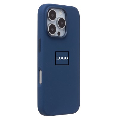 Чехол-накладка для Apple iPhone 16 Pro (темно-синий) ORG Silicone Case SafeMag с анимацией