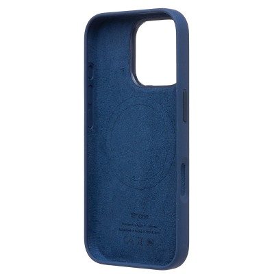 Чехол-накладка для Apple iPhone 16 Pro (темно-синий) ORG Silicone Case SafeMag с анимацией