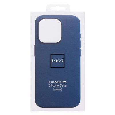 Чехол-накладка для Apple iPhone 16 Pro (темно-синий) ORG Silicone Case SafeMag с анимацией