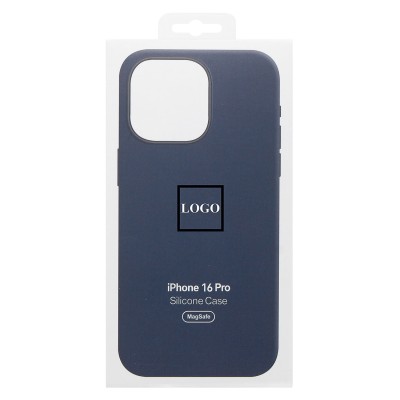 Чехол-накладка для Apple iPhone 16 Pro (джинсовый синий) ORG Silicone Case SafeMag с анимацией